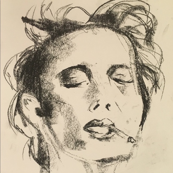 Original Charcoal Drawing on Bristol Board. - Picture 2 of 4